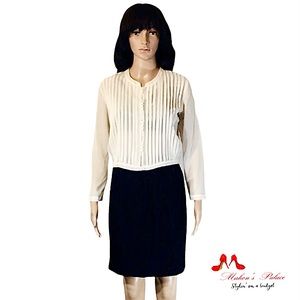 Elegance Cream Sheer Button Down Shirt